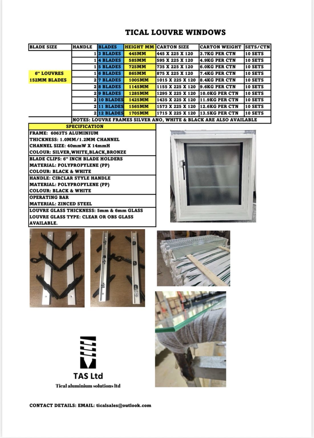 White louver window frames 4 blade